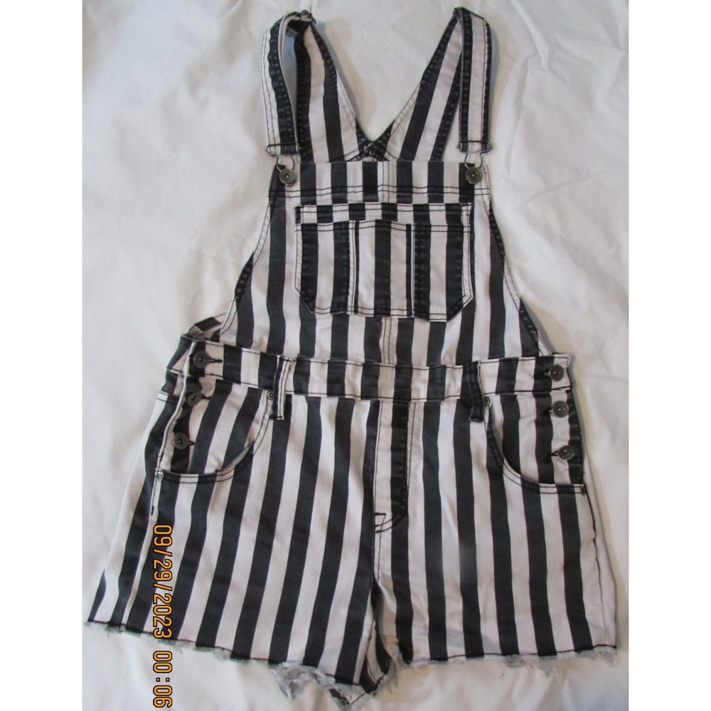 Hot Topic Black and White Striped Romper